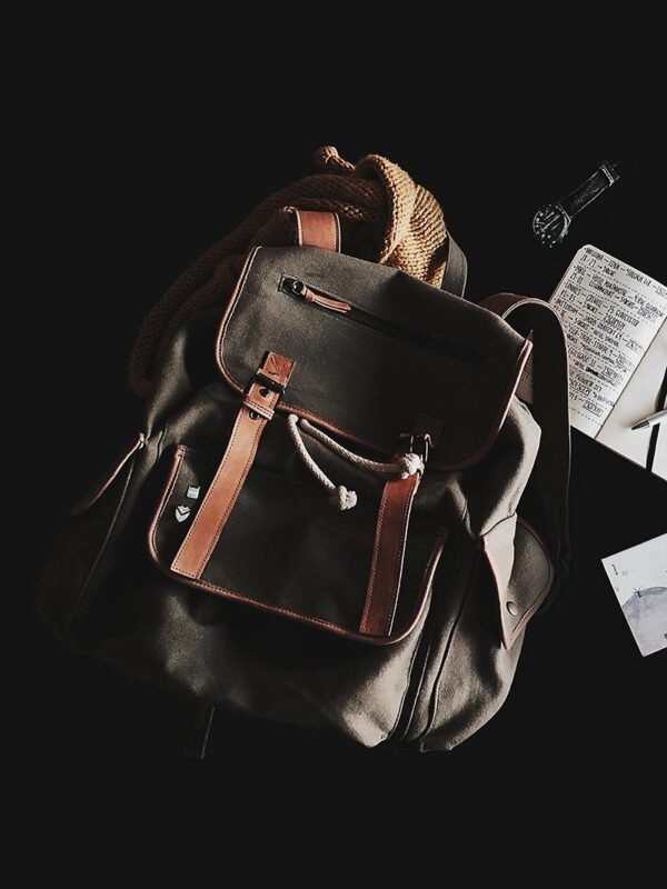 Vintage Canvas & Leather Backpack