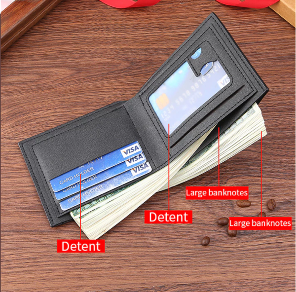 Men's Fashion Business Short Wallet With Card Slots Horizontal Soft PU Leather Wallet